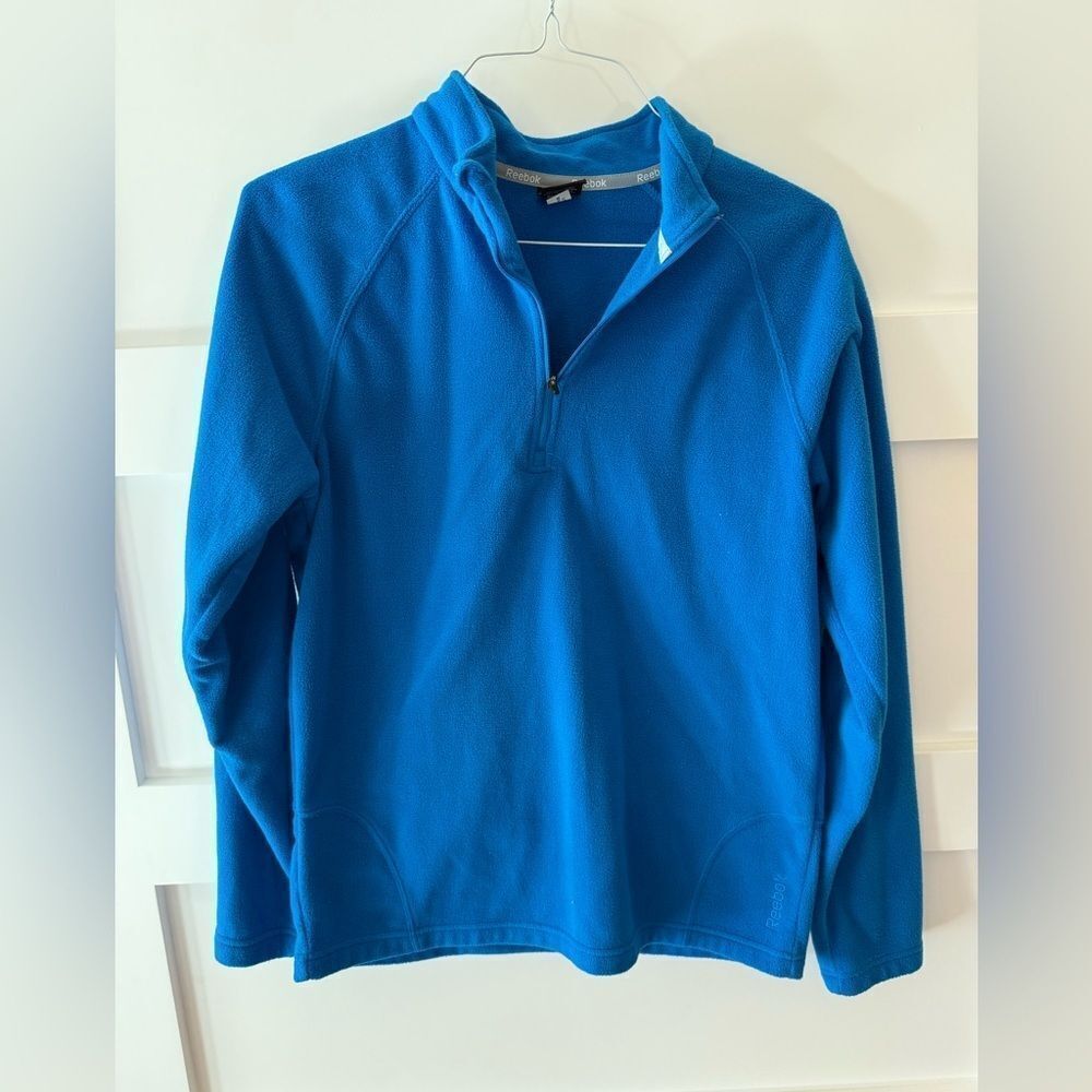 Reebok blue Fleece 3/4 style zip Jacket size small